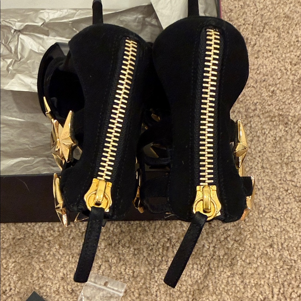 Giuseppe Zanotti Black Suede Star Heels | EU 37 | NEW | Iconic Design - Picture 9 of 12